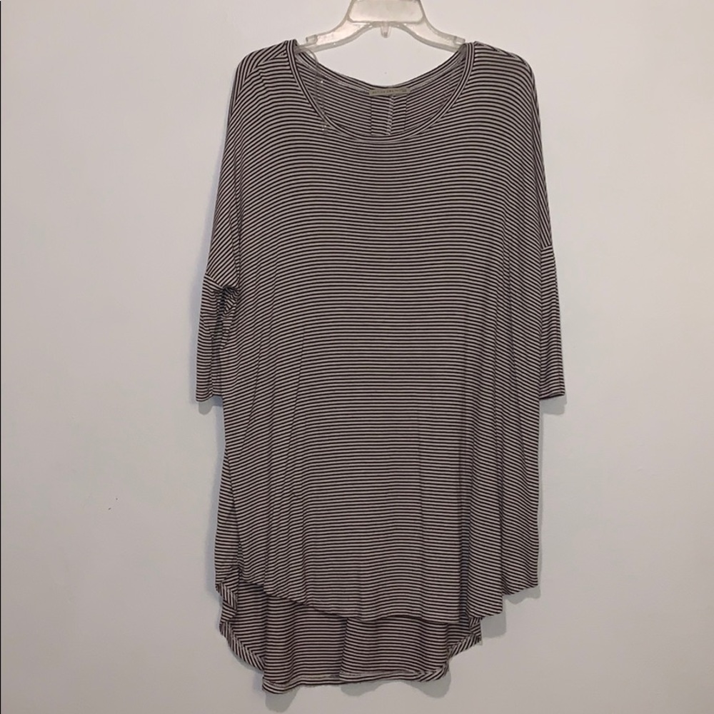 Maroon and White Striped Tunic